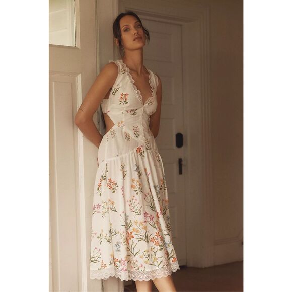 Anthropologie Dresses & Skirts - New Anthropologie Open-Back Drop-Waist Midi Dress sz small